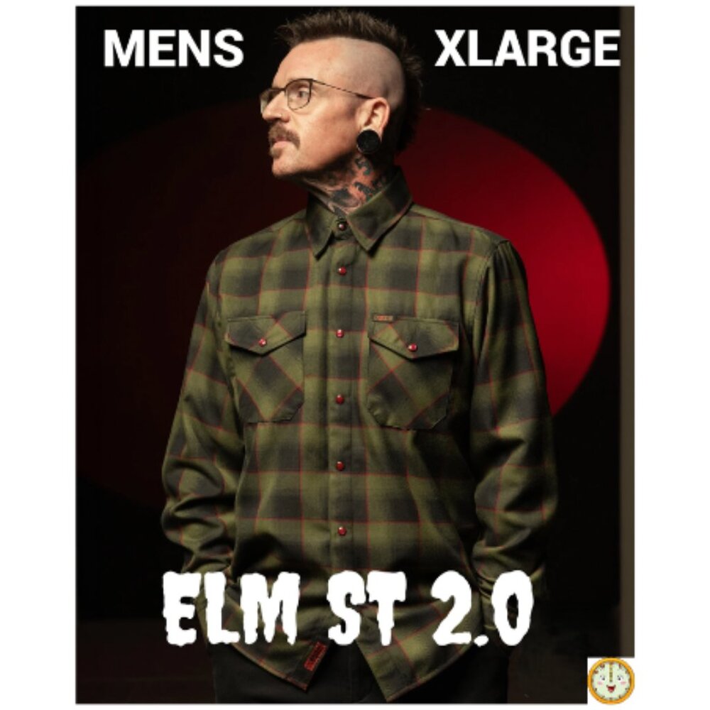 DIXXON Flannel ELM ST 2.0 Flannel Shirt - Freddy Krueger - Horror- Men's XL